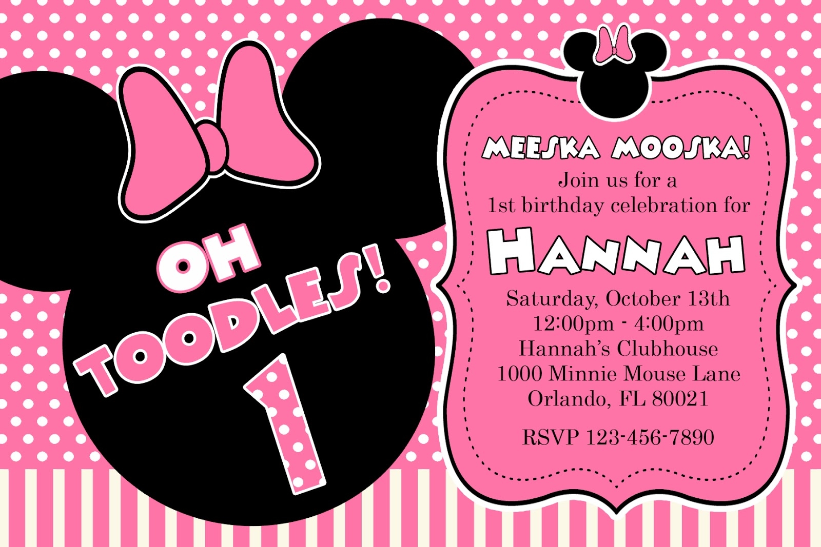 Free Printable Minnie Mouse Birthday Invitations Dolanpedia