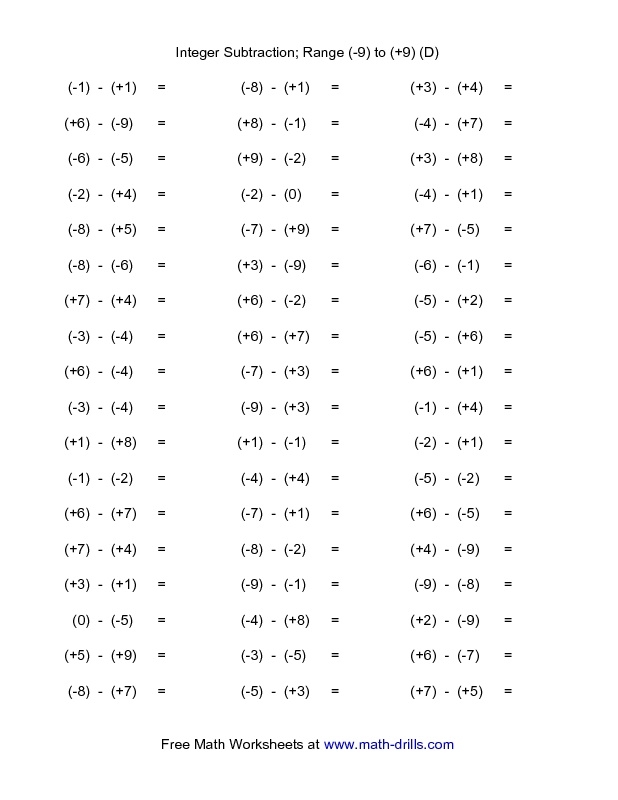Grade 8 Math Integers Worksheets Printable 988 Free Worksheets Samples