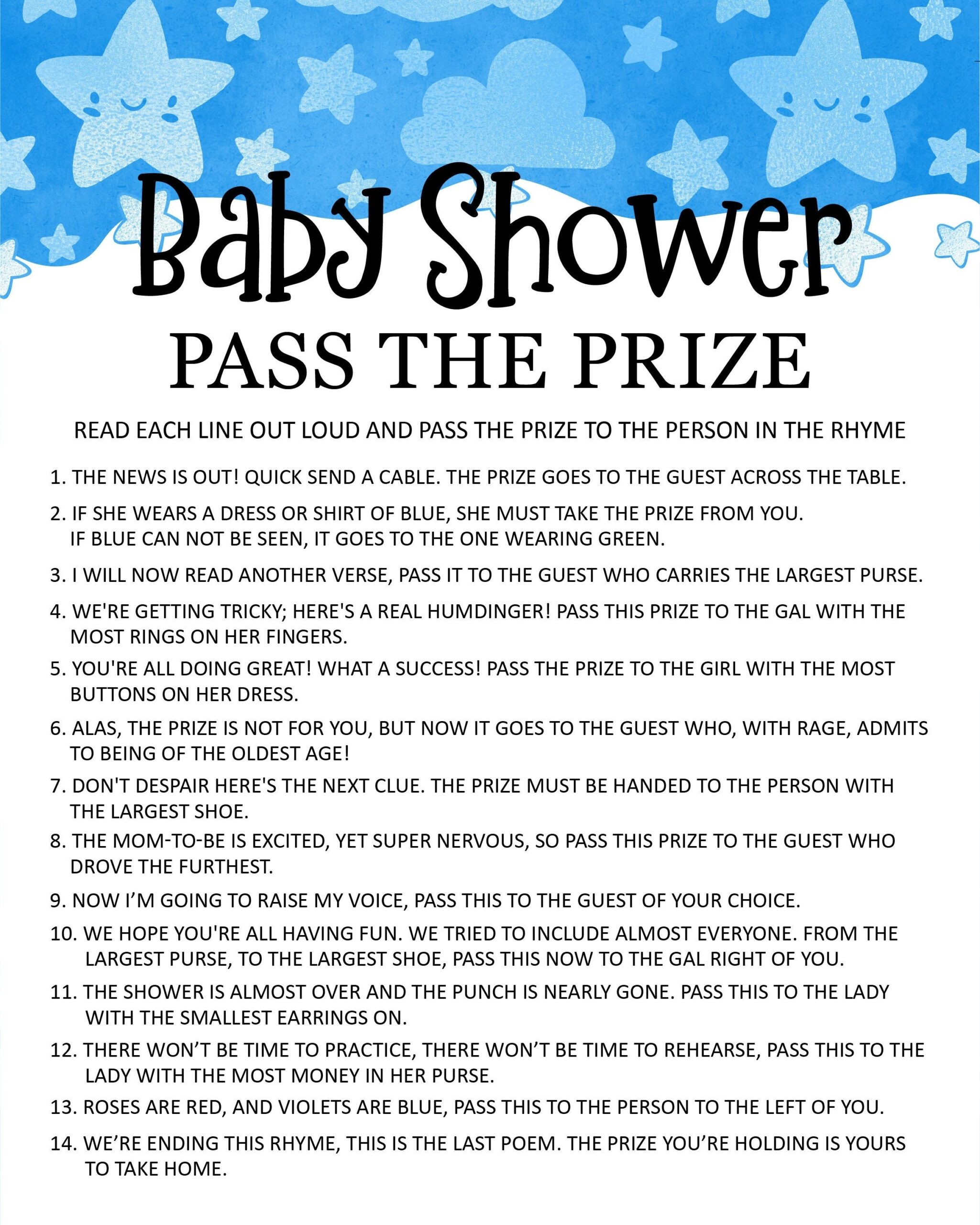 Baby Boy Shower Games Printable