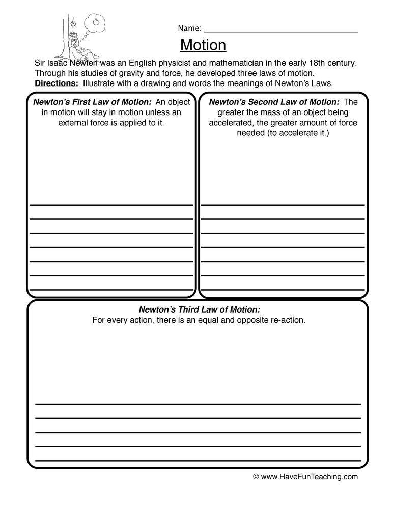 Force And Motion Printables Second Grade