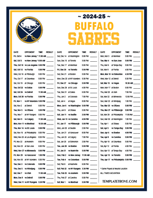 Printable 2024 2025 Buffalo Sabres Schedule