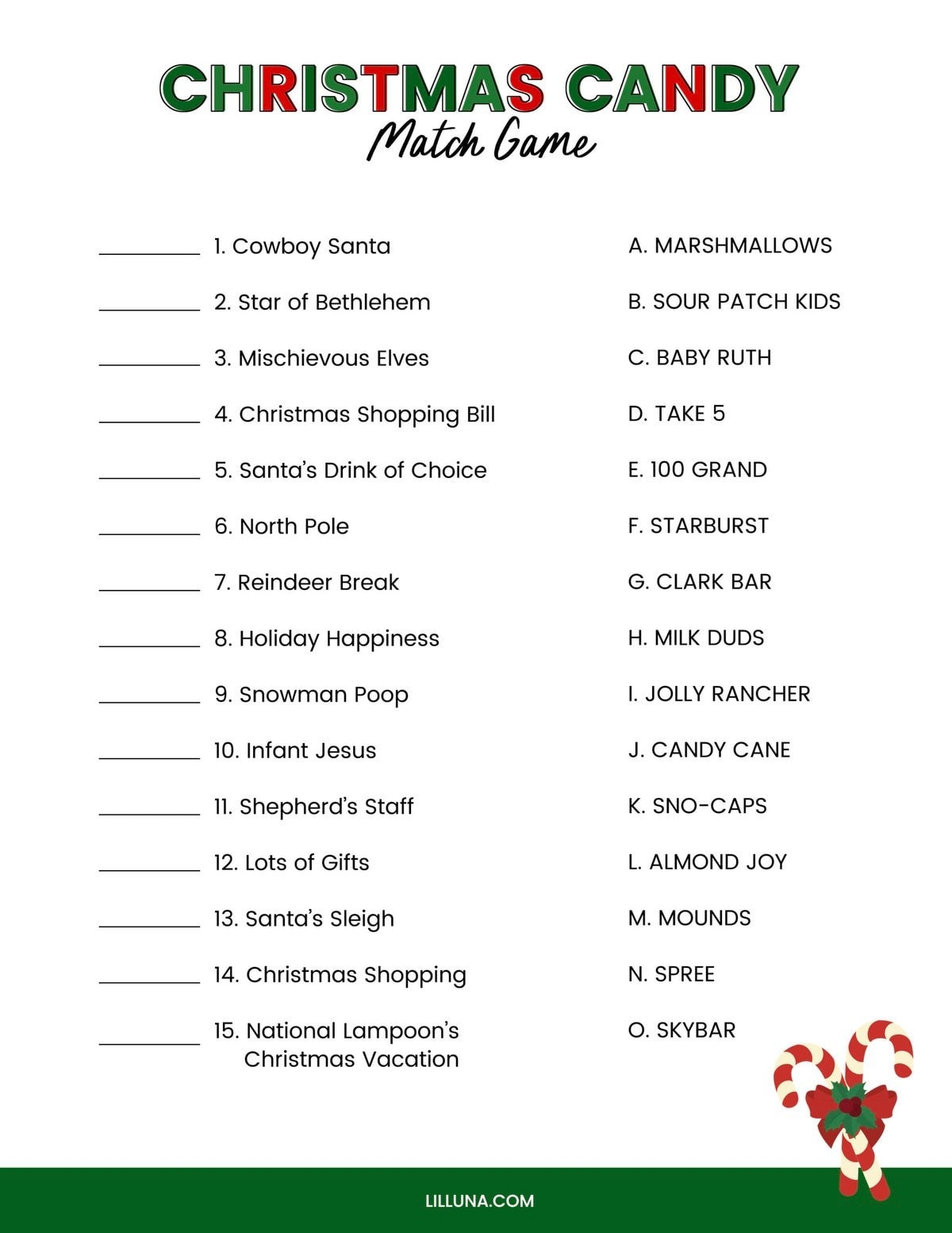 12 Days Of Christmas Games Printable