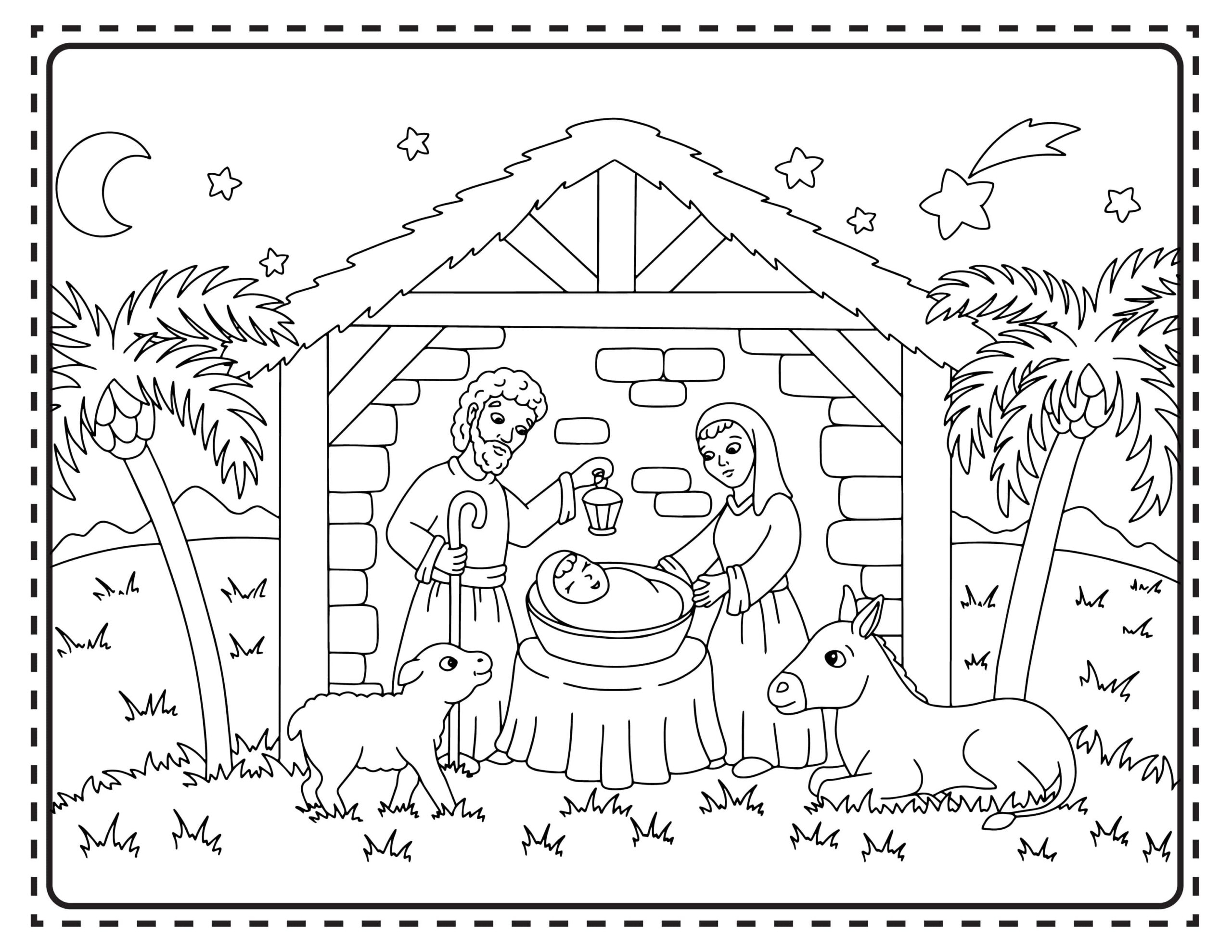 Printable Christmas Nativity Coloring Pages About A Mom