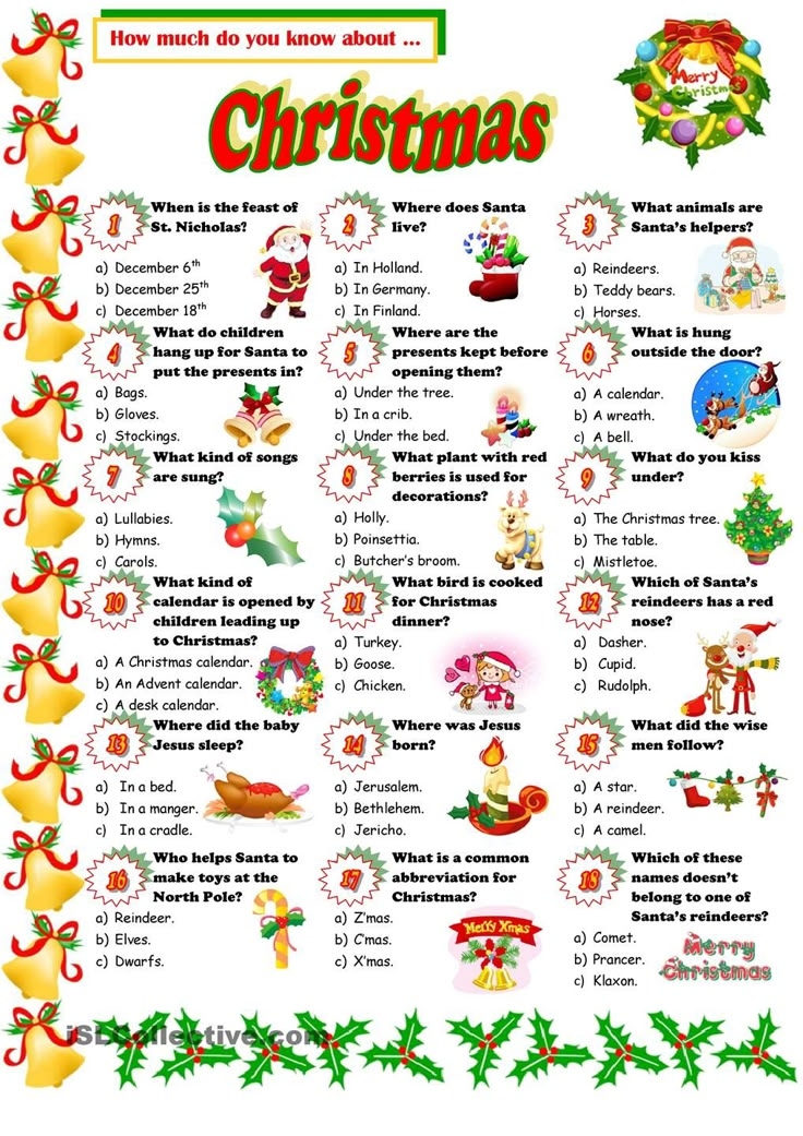 Printable Christmas Quizzes With Answers