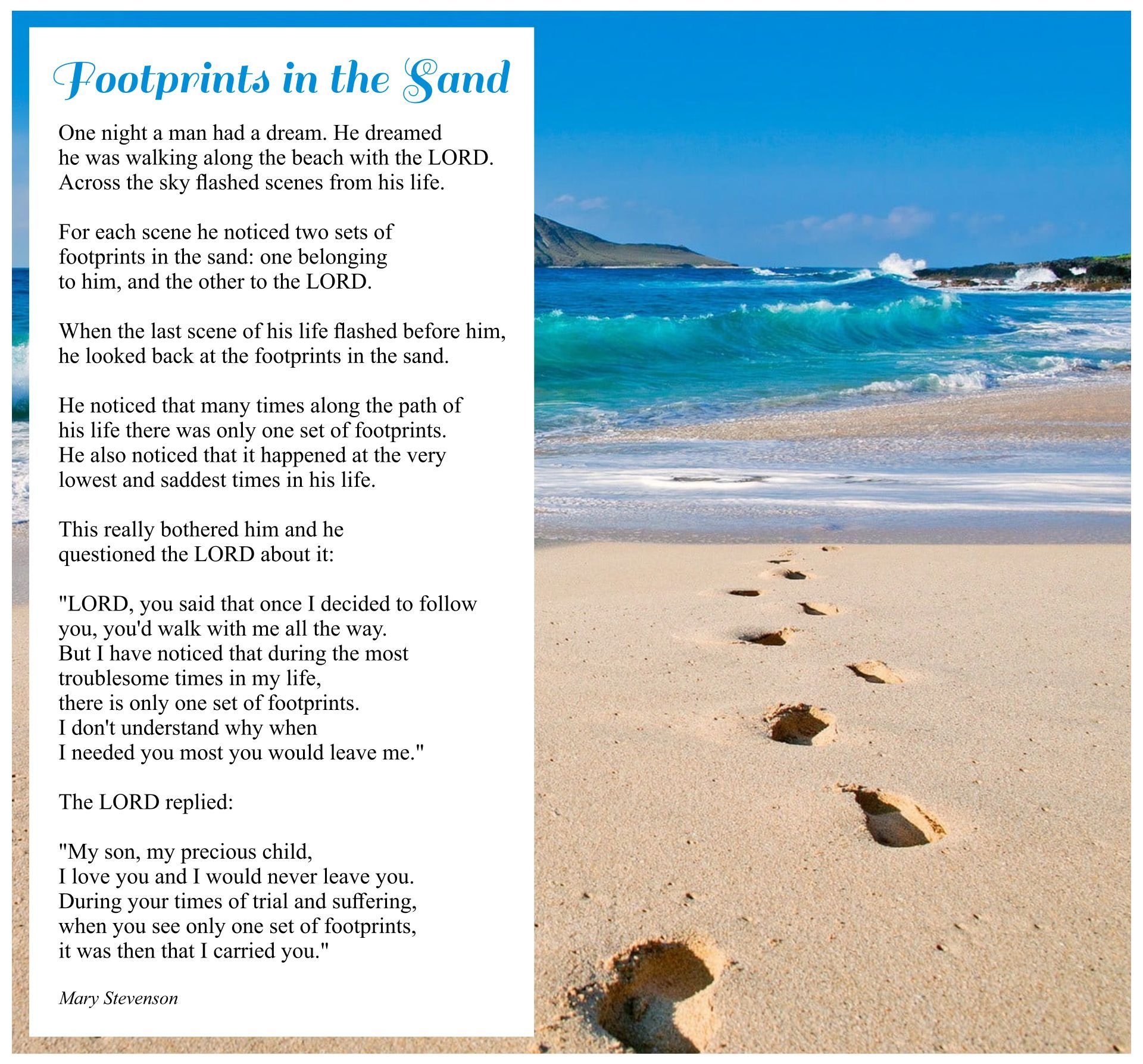 Footprints In The Sand Free Printable