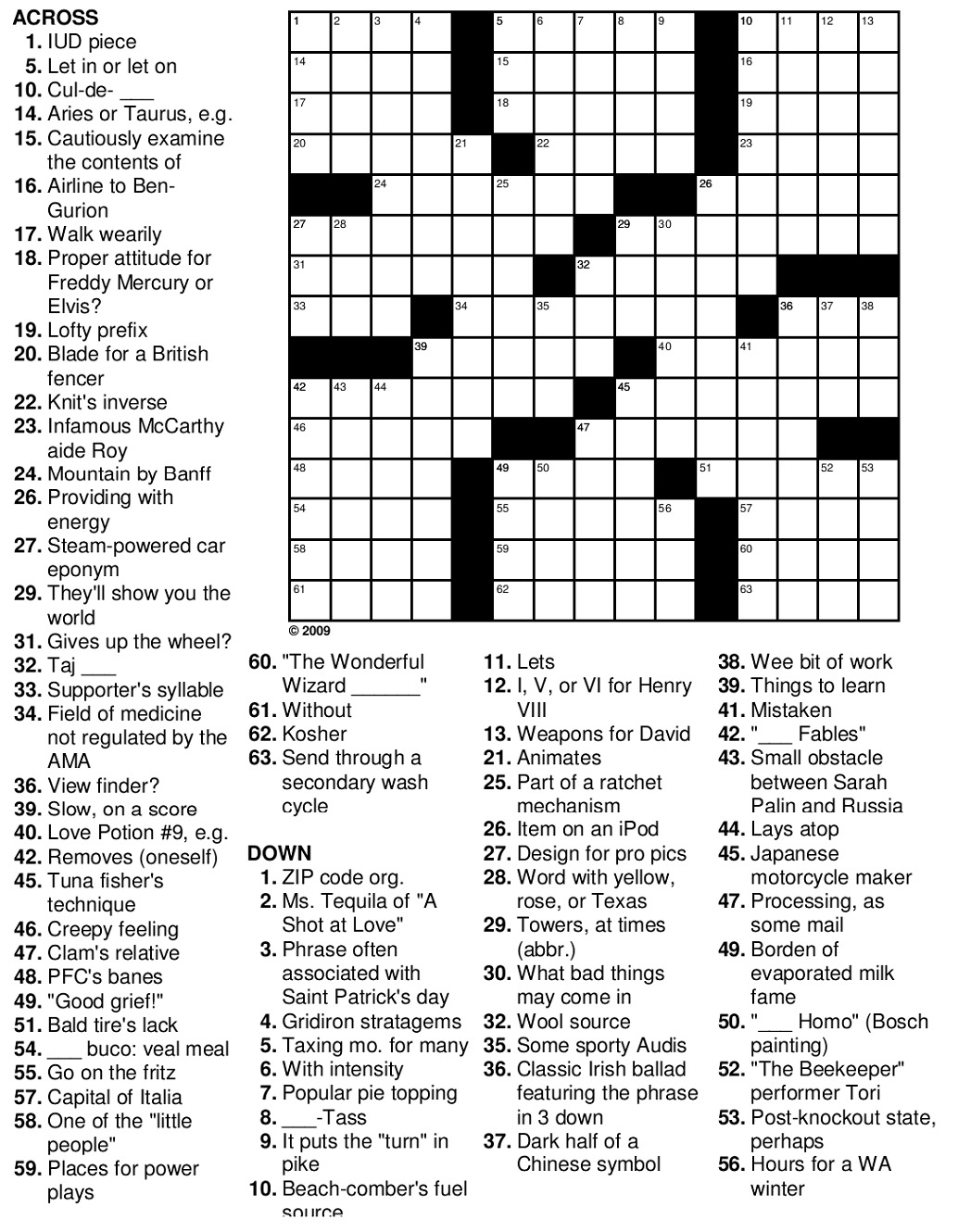 Printable Large Print Easy Crosswords Seniors Printable JD