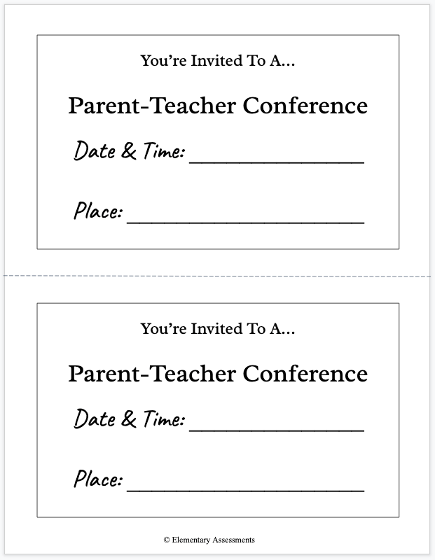 Printable Parent Teacher Conference Request Forms Printable Forms 