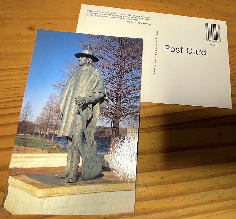 SRV Stevie Ray Vaughan Statue Postcard Reverb
