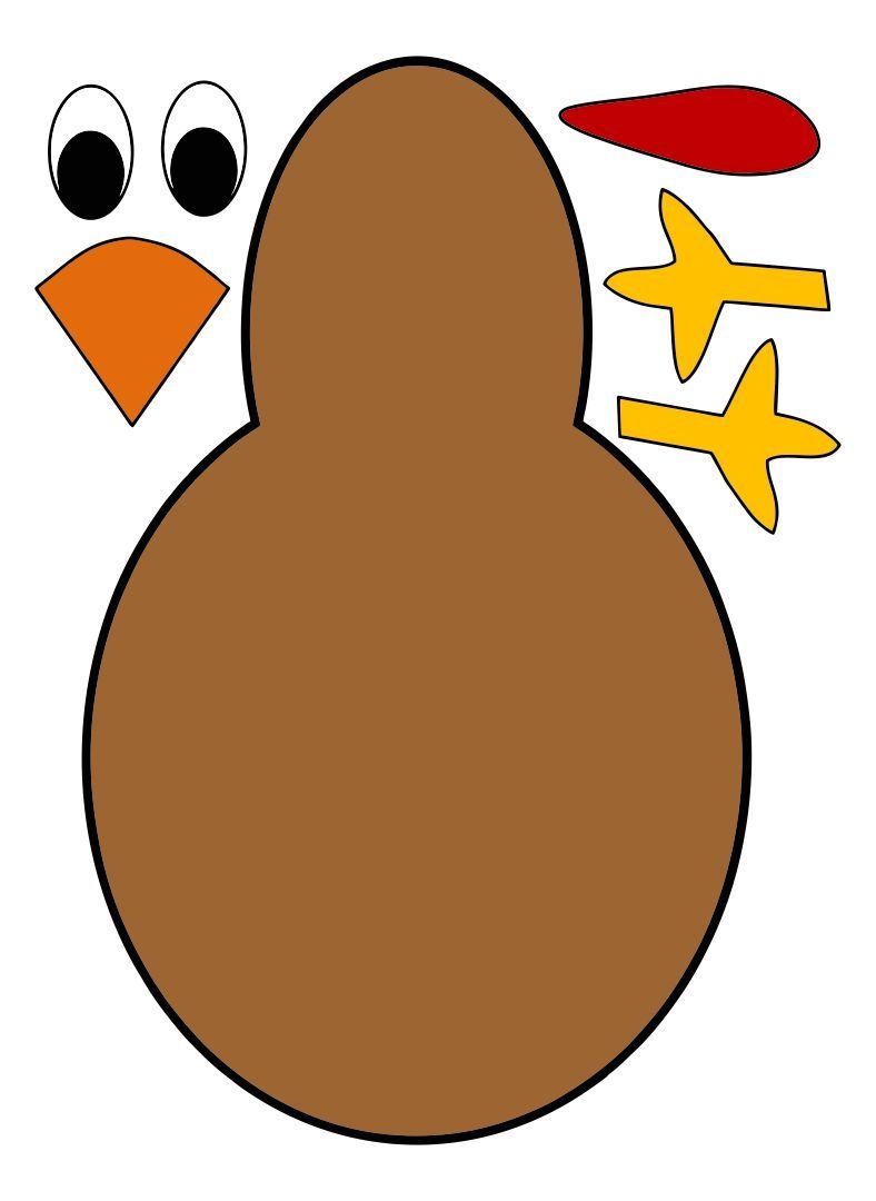 Thanksgiving Turkey Cut Out Printables Thanksgiving Turkey Craft 