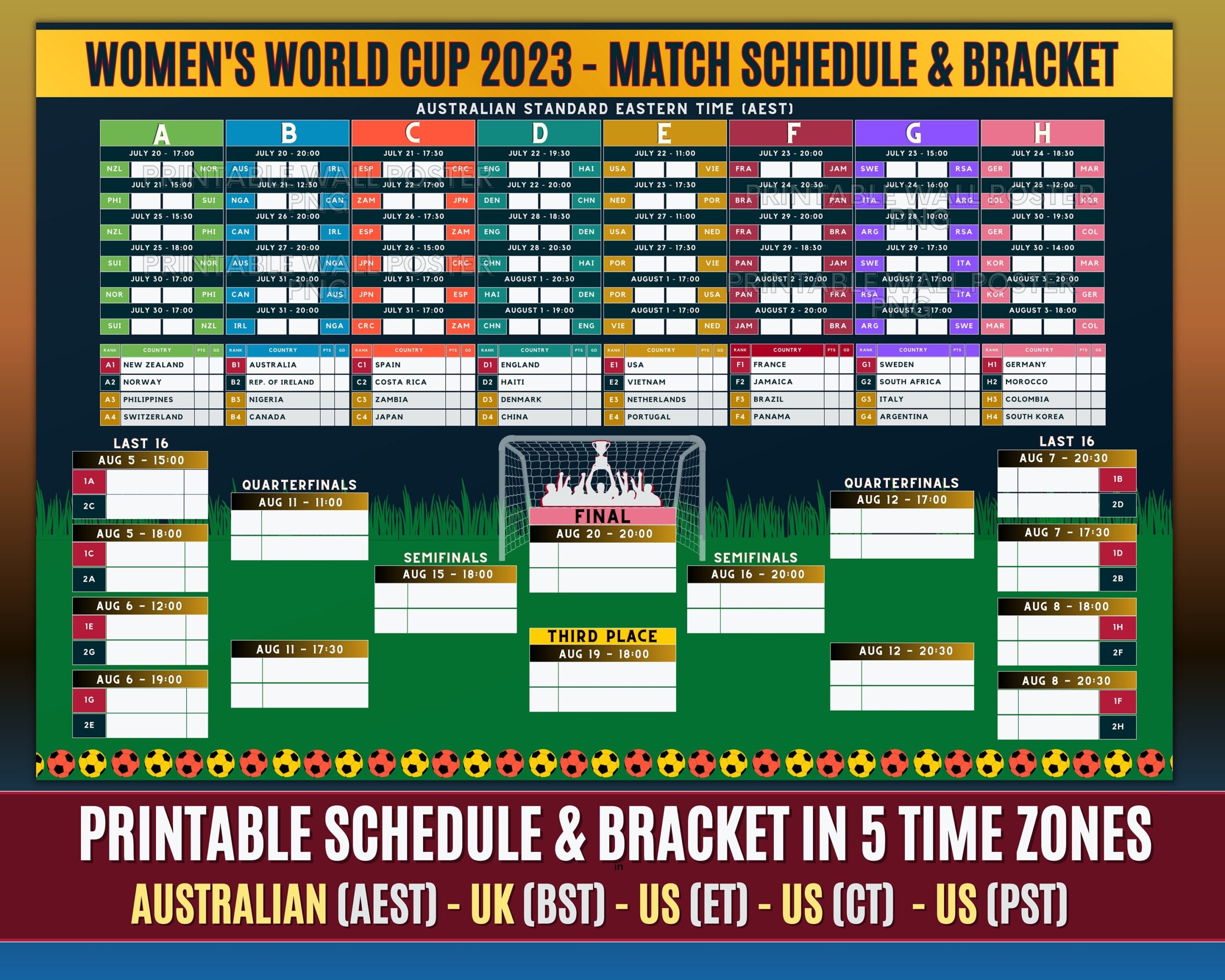Fifa WomenS World Cup 2025 Printable Schedule