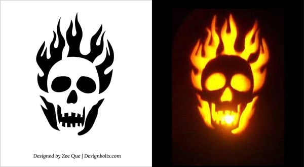 10 Free Printable Scary Pumpkin Carving Patterns Stencils Ideas 2014 