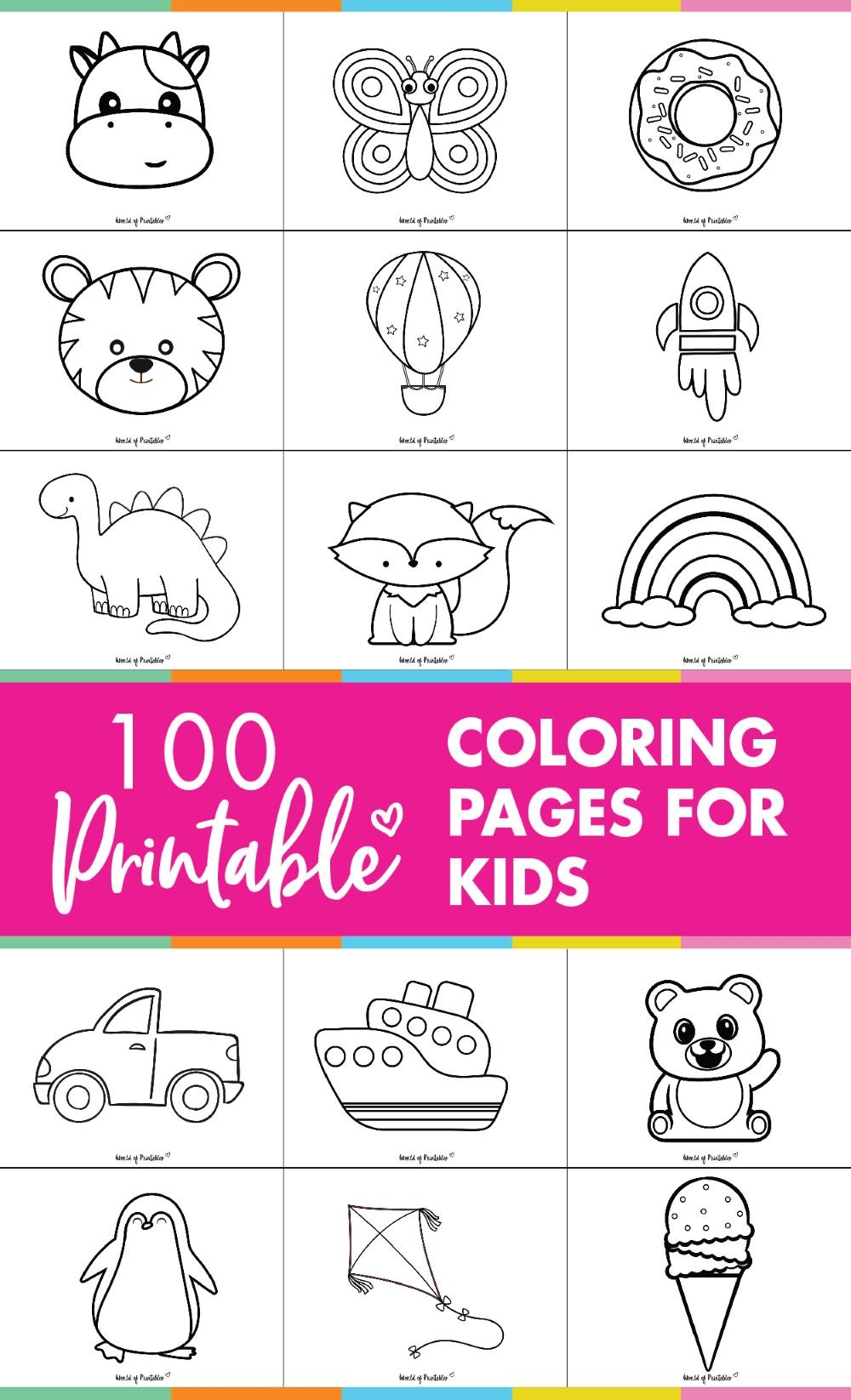100 Easy Coloring Pages For Kids World Of Printables
