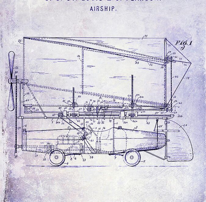 1919 Airship Patent Blueprint Photograph By Jon Neidert Pixels