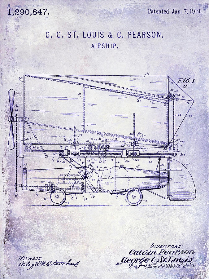 1919 Airship Patent Blueprint Photograph By Jon Neidert Pixels
