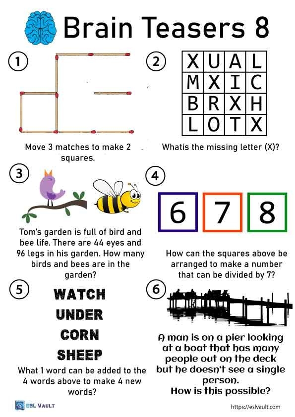 Printable Brain Teasers With Answers
