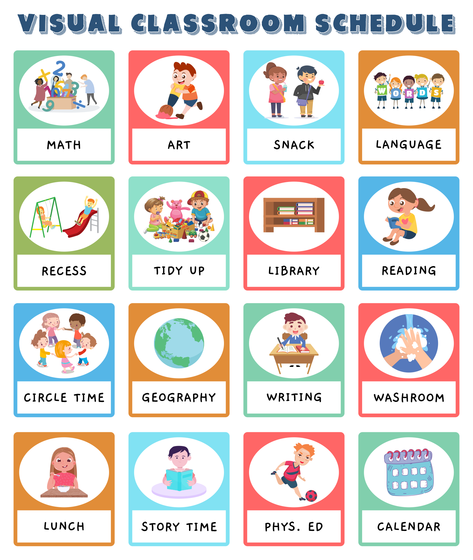 5 Best Images Of Visual Classroom Schedule Printables Printable 