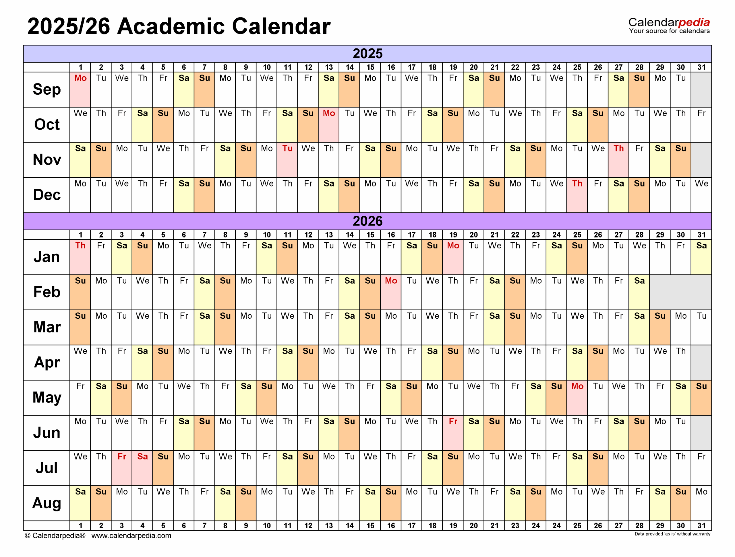 Academic Calendar 2025 2026 Bessie E Lee