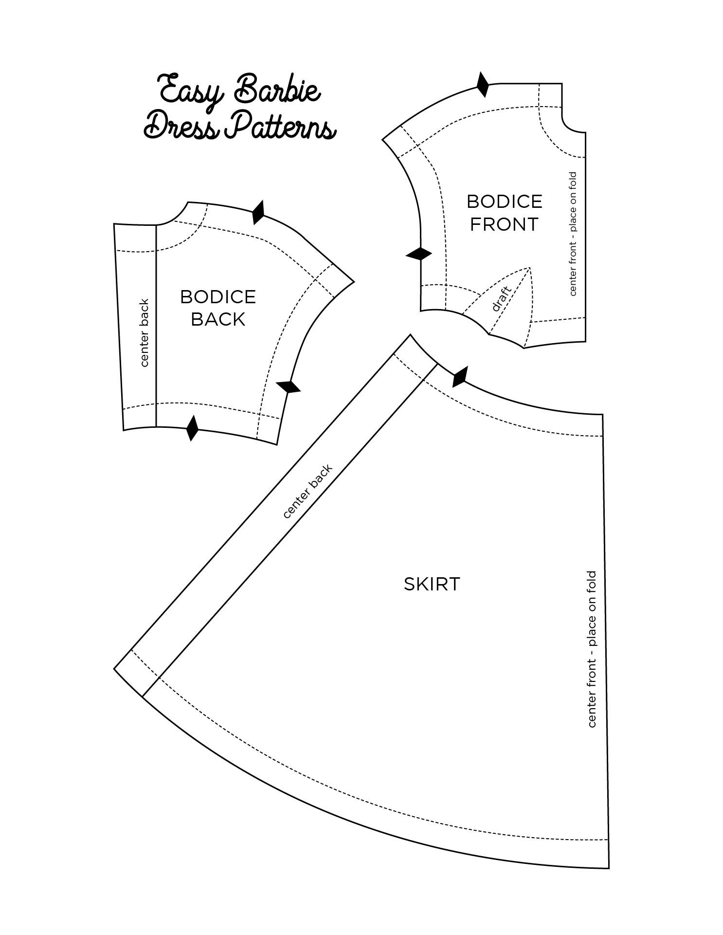 Barbie Doll Dress Patterns Free Printables