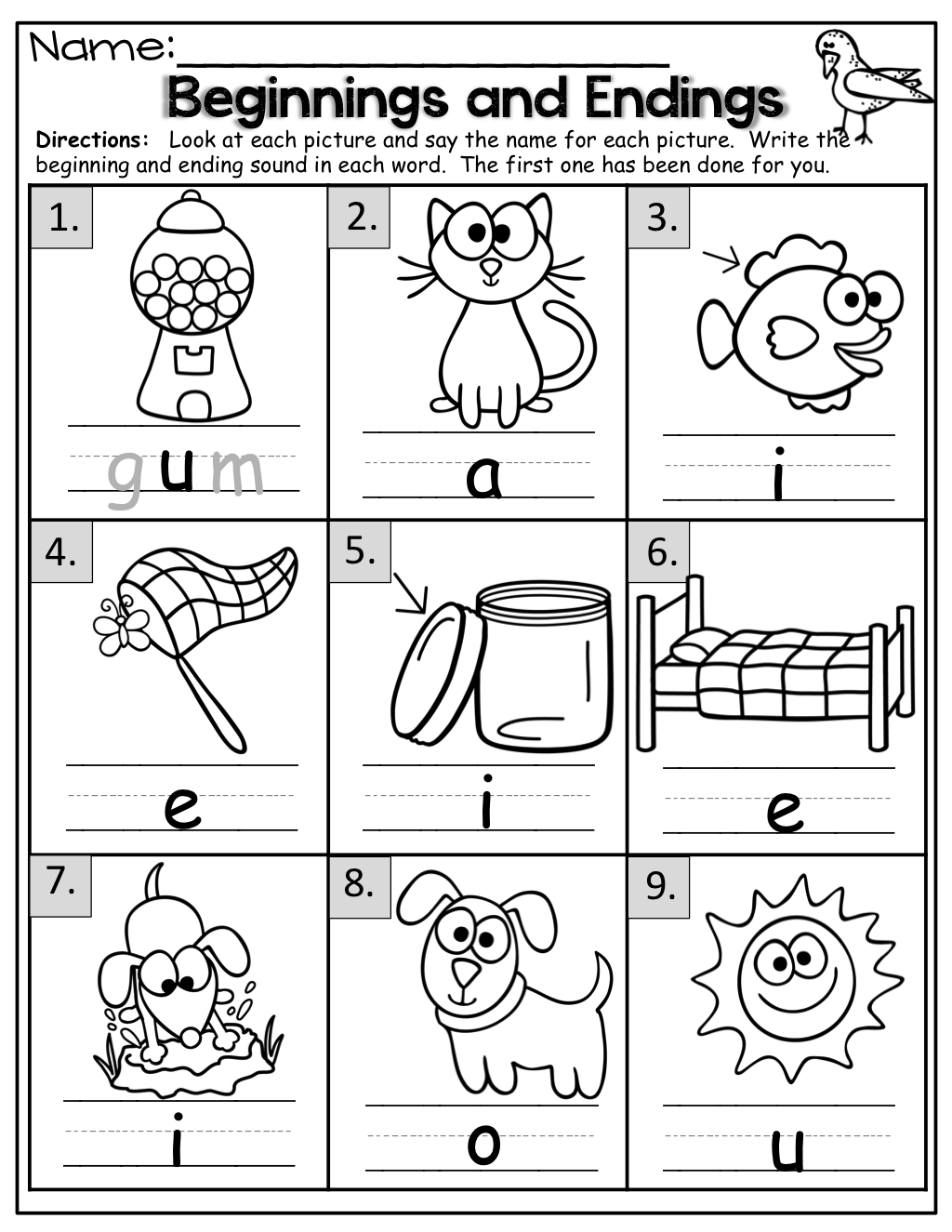 Free Printable Beginning Sounds Worksheets