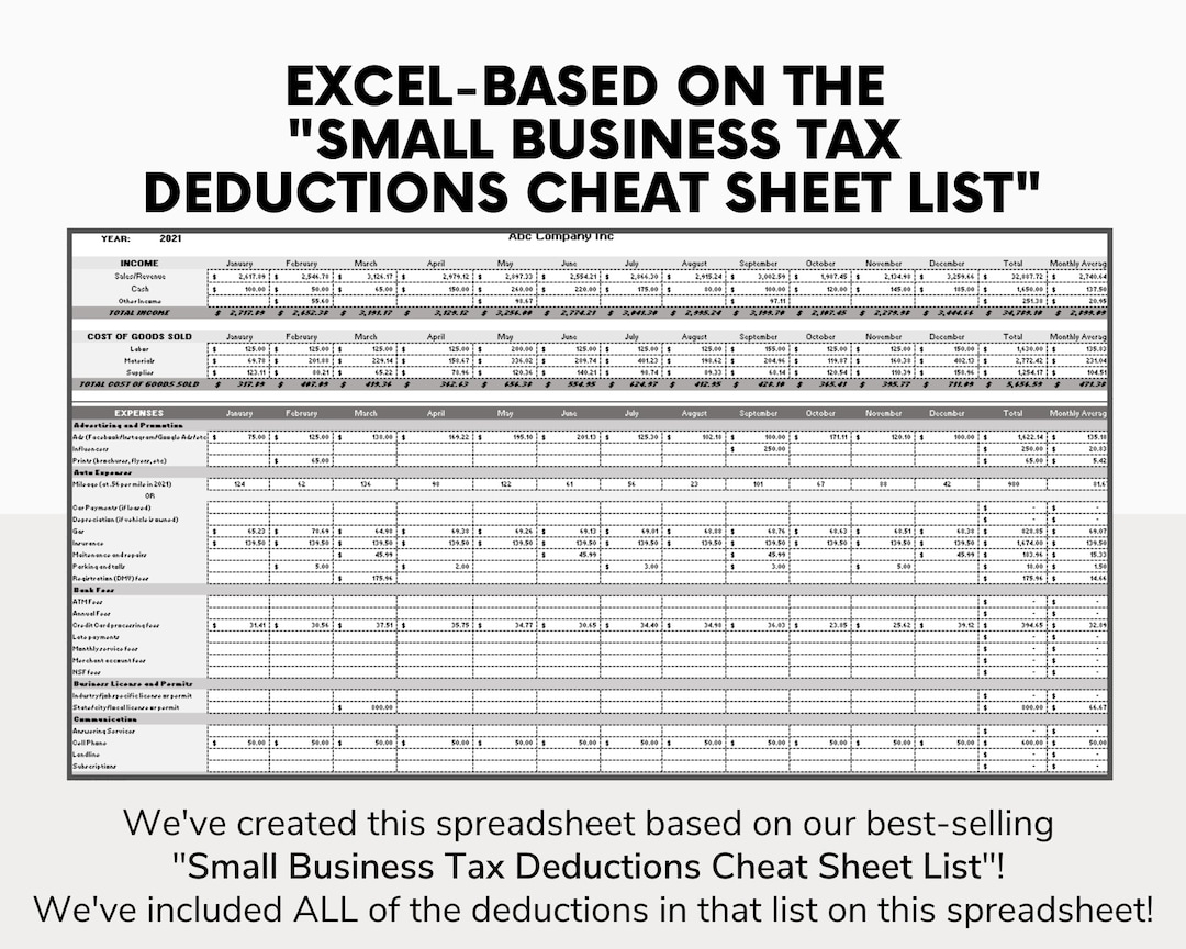 Printable Irs Tax Categories For Small Business