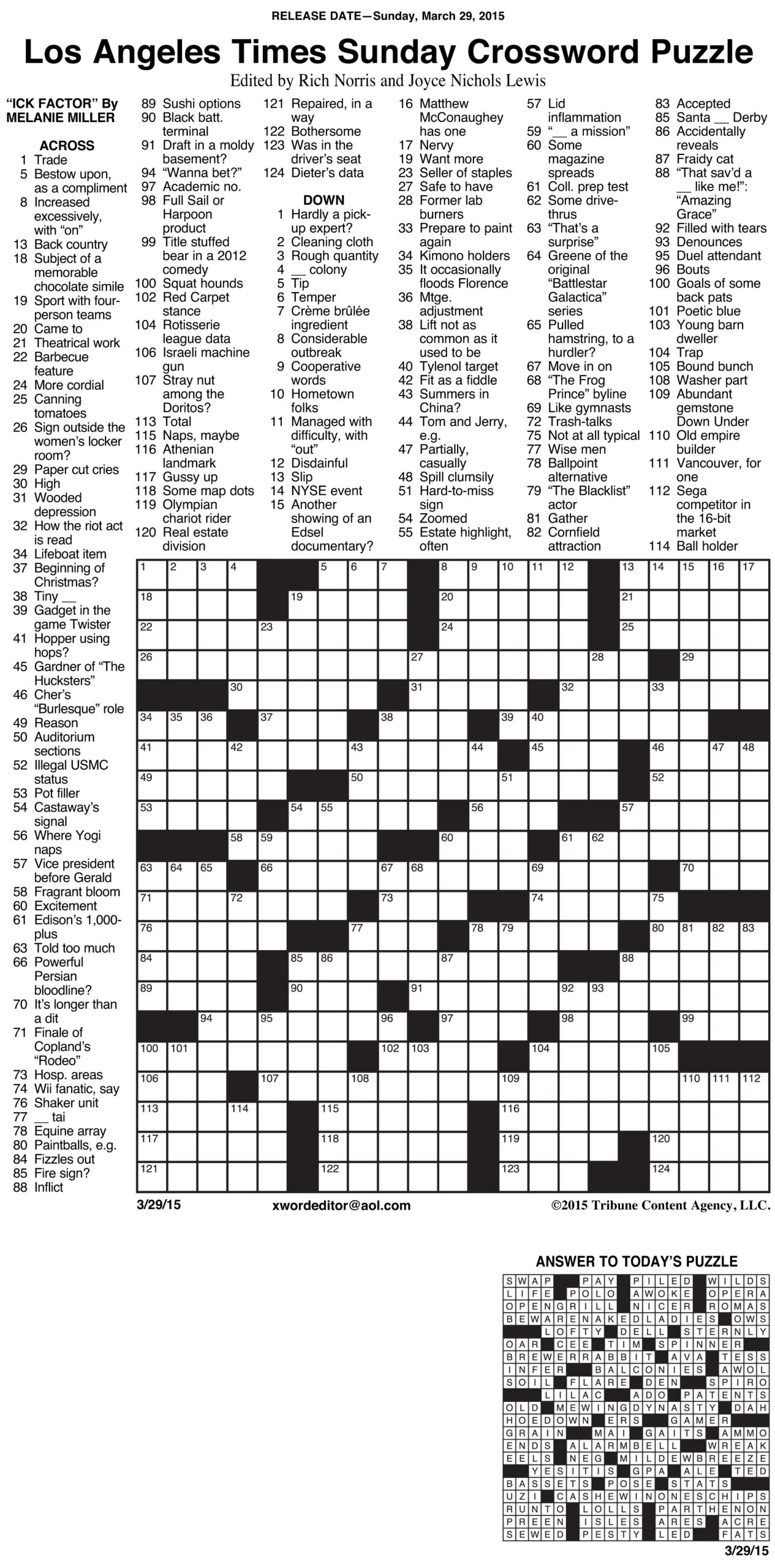 Chicago Sun Times Daily Crossword Puzzle Printable James Crossword 
