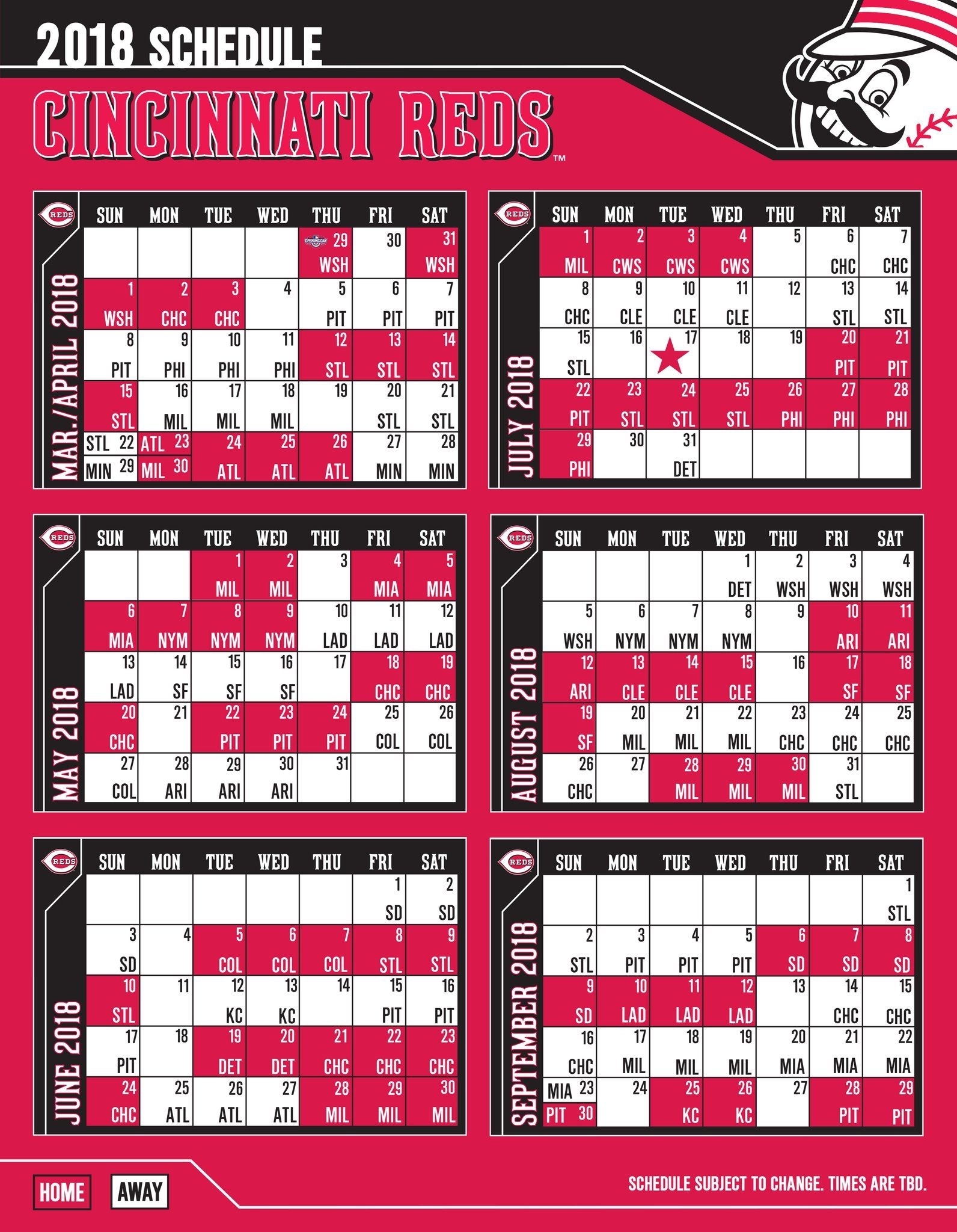 Printable Cincinnati Reds Tv Schedule