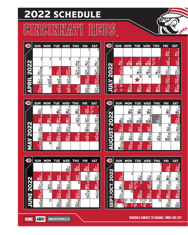 Cincinnati Reds Schedule Printable