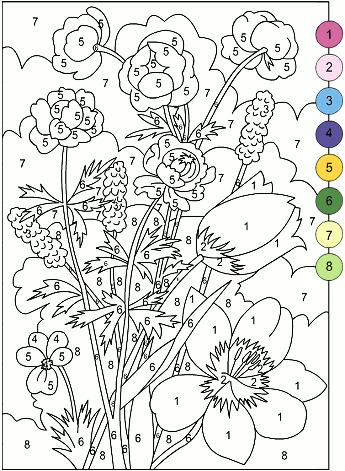 Color By Numbers Printables For Adults