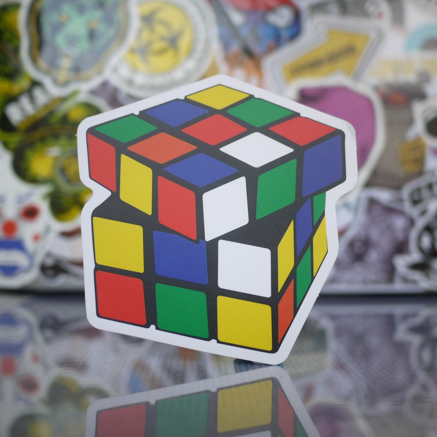 Colorful Rubik 39 s Cube Sticker Rubiks Cube Skateboard Stickers Cube