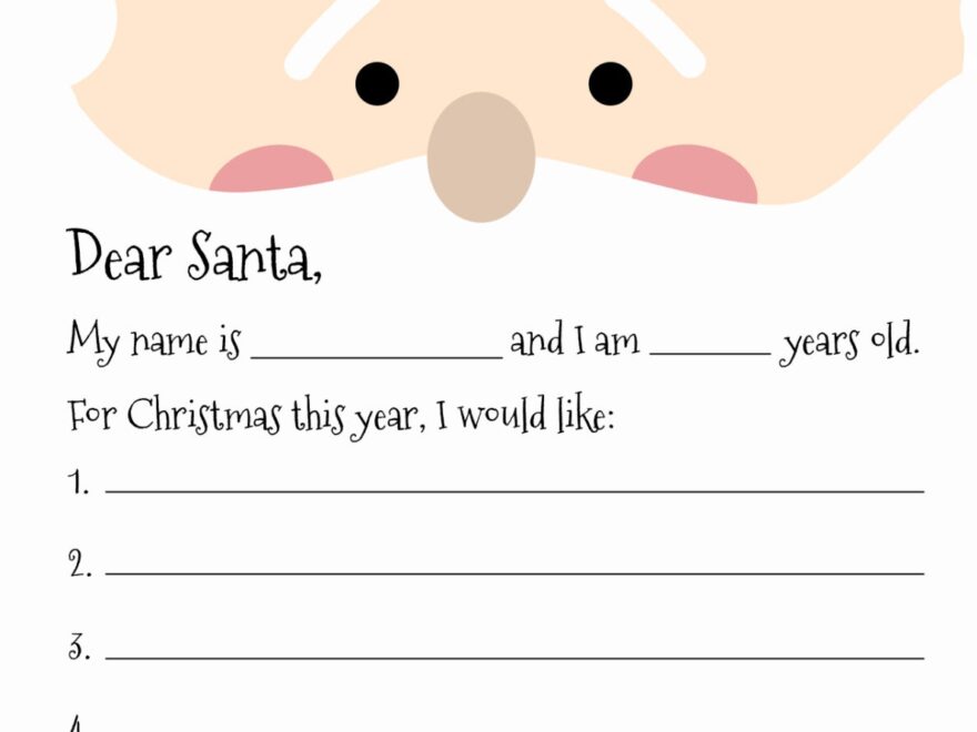 Dear Santa Letter Printables FREE Printabulls