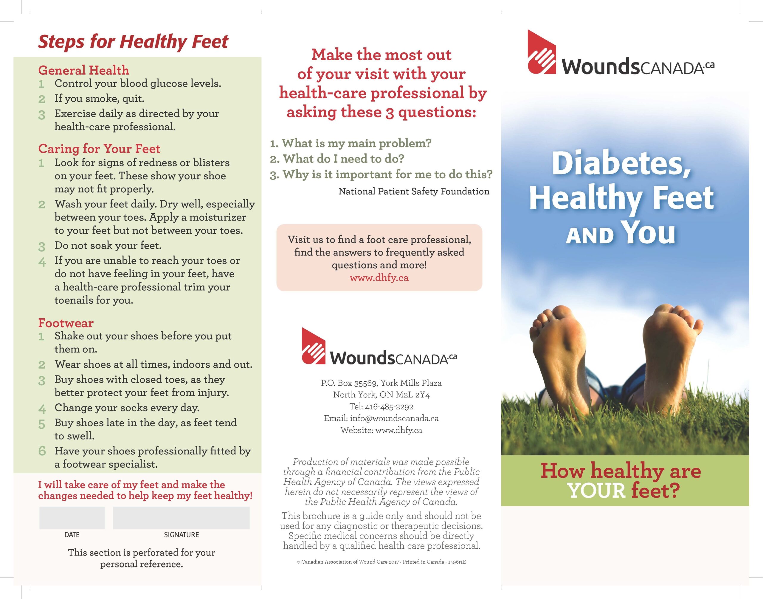 Diabetes Healthy Feet And You Patient Brochure Pack Of 10 Wounds Canada