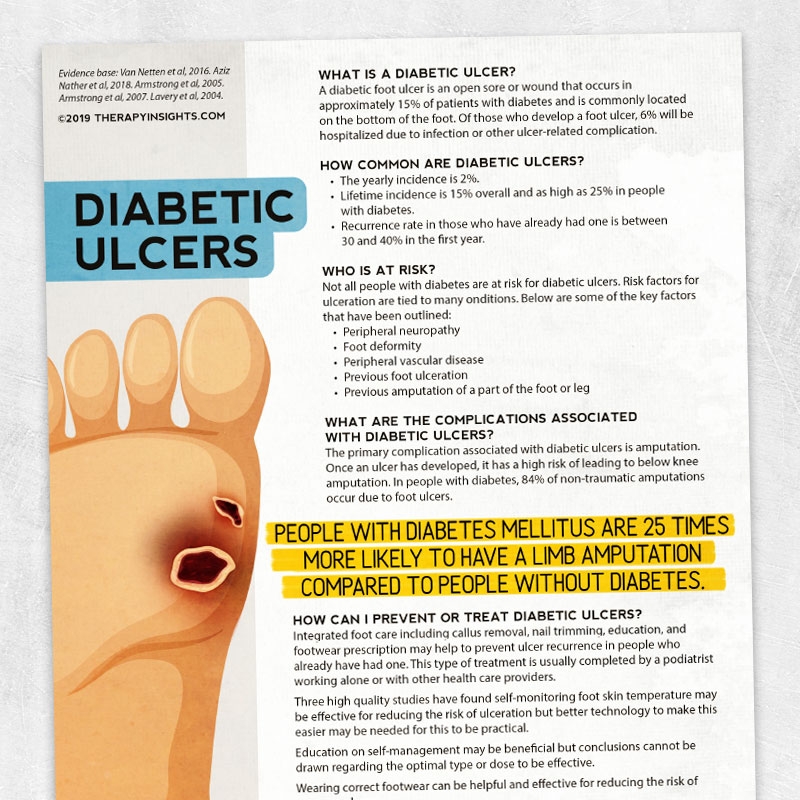Diabetic Ulcers Adult And Pediatric Printable Resources For Speech 