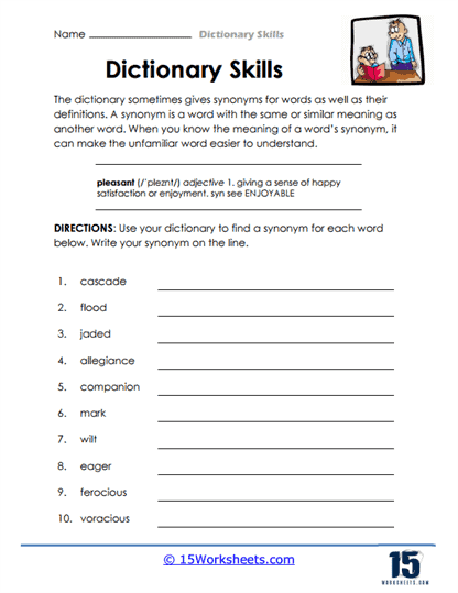 Dictionary Skills Worksheets 15 Worksheets