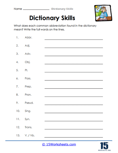 Dictionary Skills Worksheets 15 Worksheets