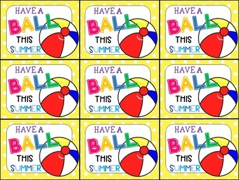 End Of Year Gift Tag Have A Ball This Summer By Highs And Lows Of A