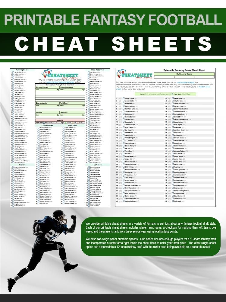 Fantasy Football Idp Cheat Sheet Printable