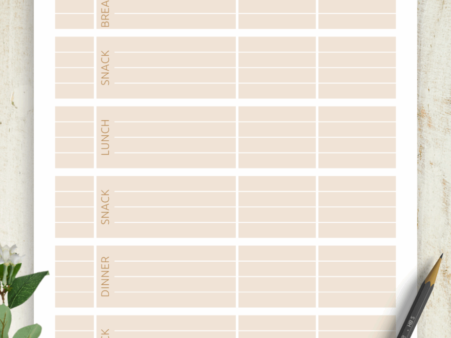 Food Journal Printable Free