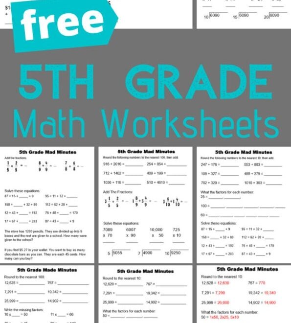 FREE 5th Grade Math Worksheets