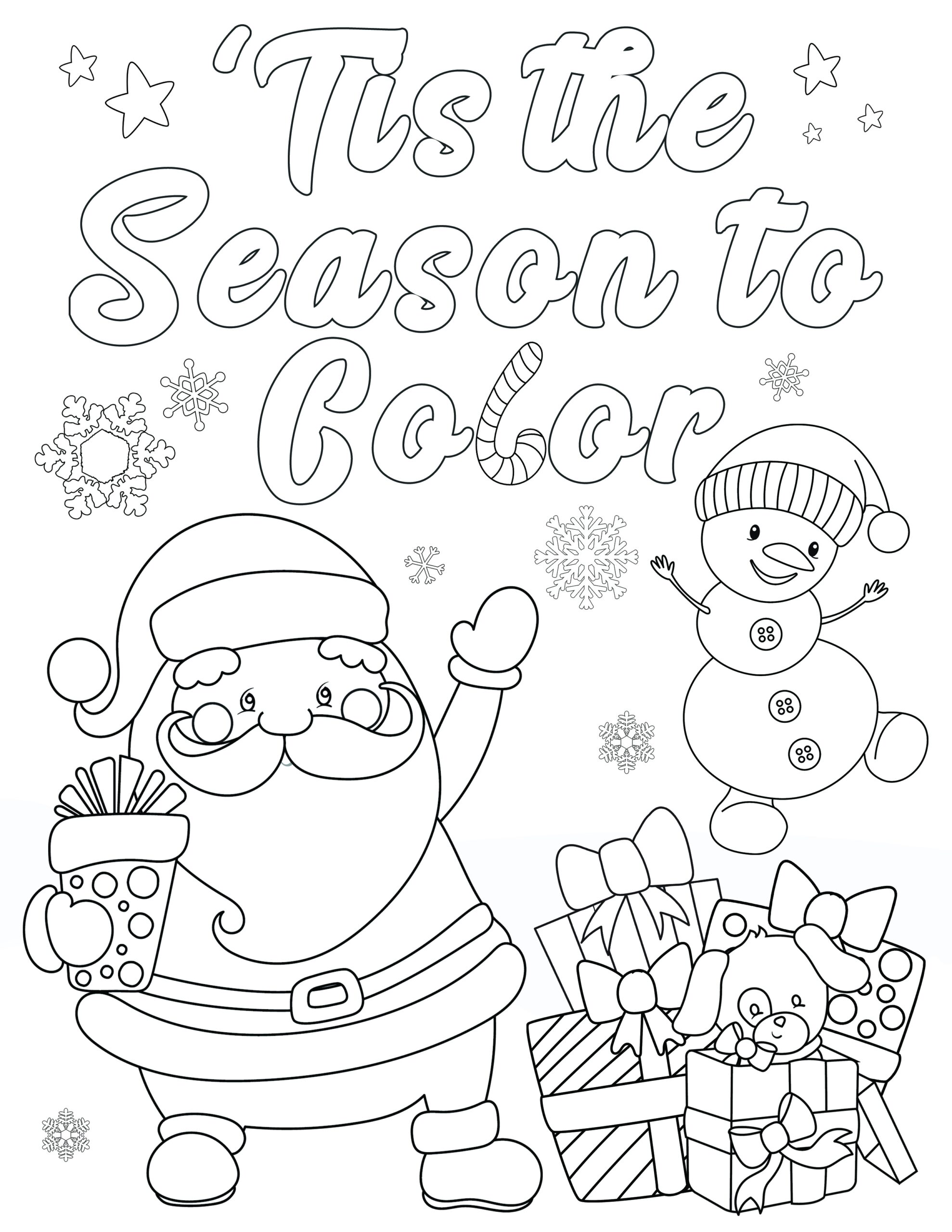 FREE Christmas Coloring Page 39 Tis The Season To Color Happiness Is 