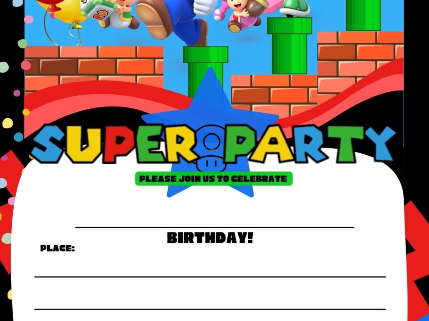 Free Mario Kart Party Printable Invitations Download Free Mario Kart