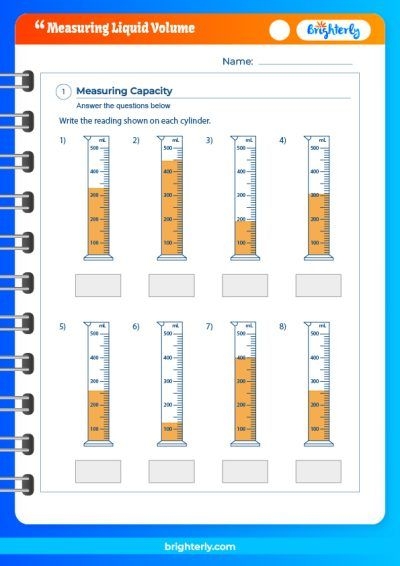 Free Measuring Liquid Volume Worksheets PDF Brighterly