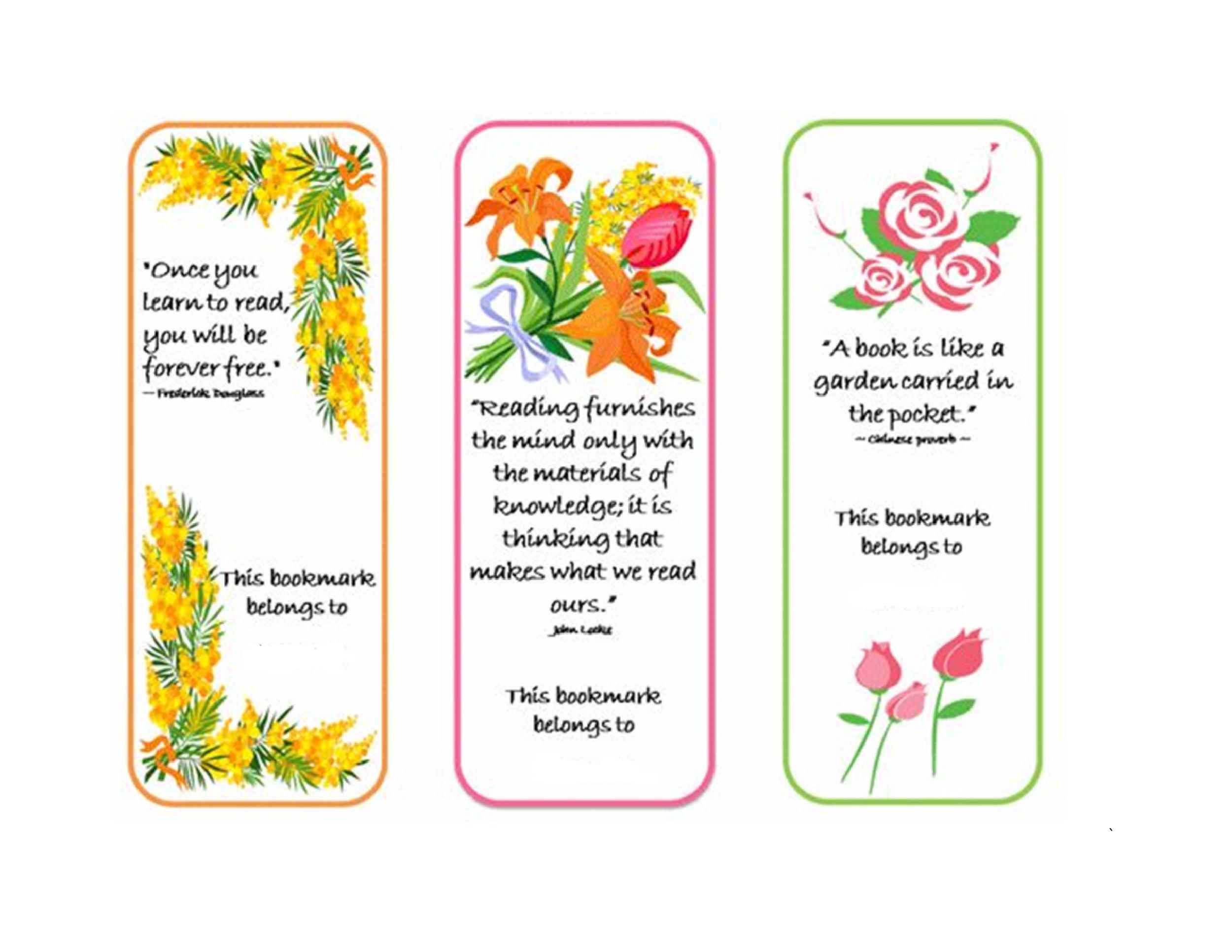Free Printable Bookmark Templates Printable Free Templates