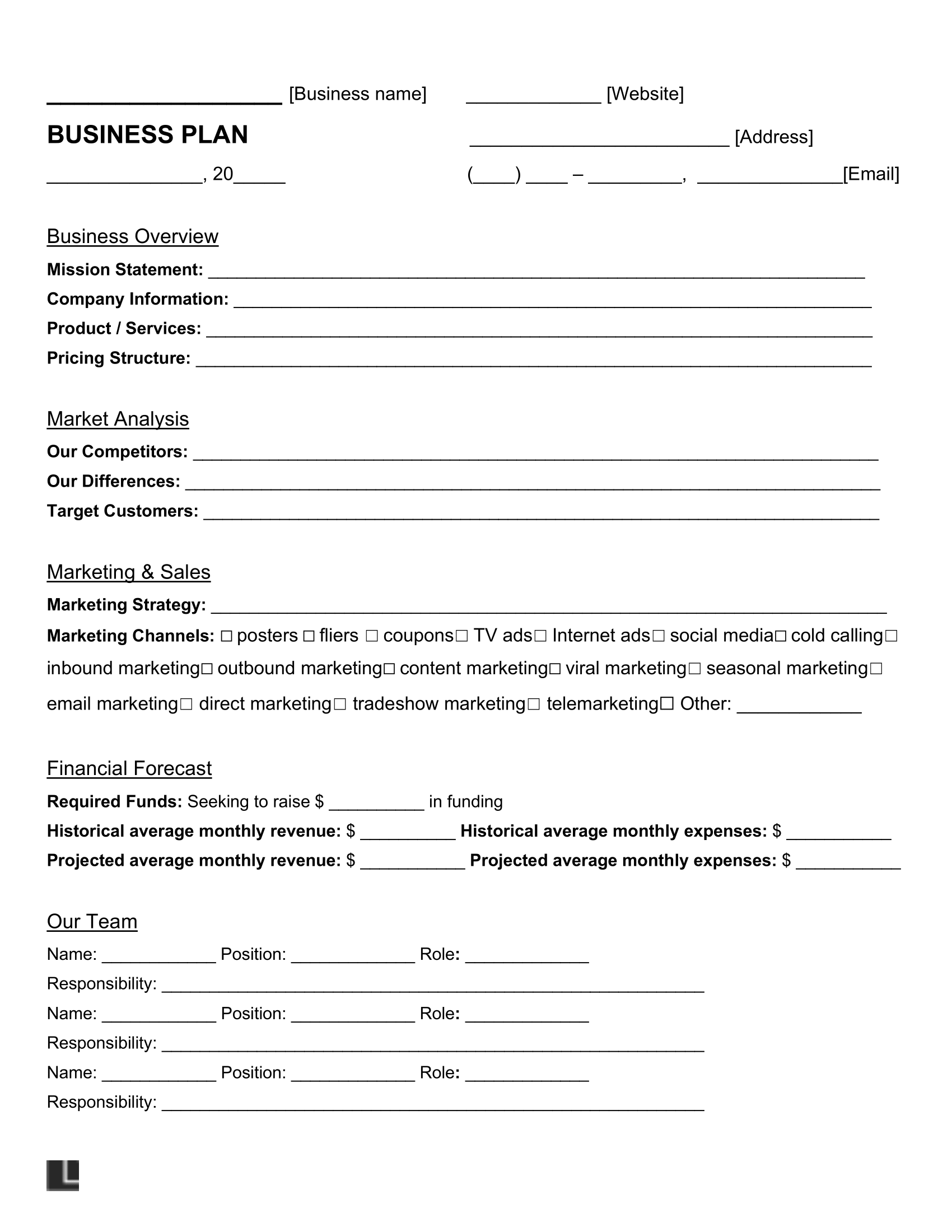 Free Printable Business Plan Worksheet Free Printable Designs 
