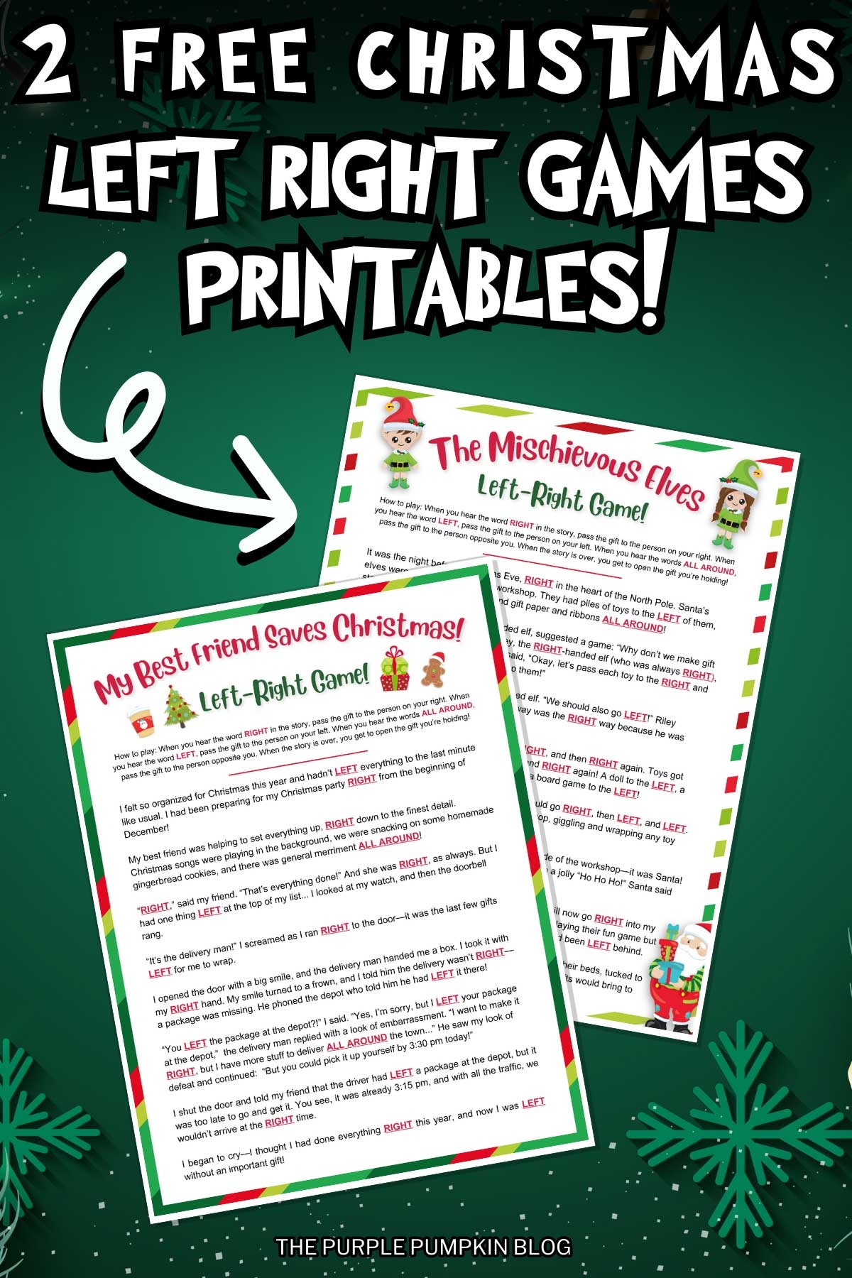 Right Left Christmas Game Printable