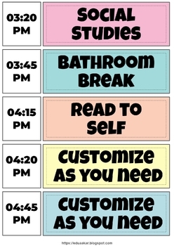 Printable Classroom Schedule Cards And Spd