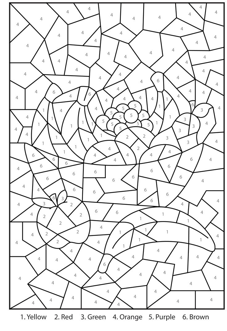 Printable Color By Number Worksheets For Adults