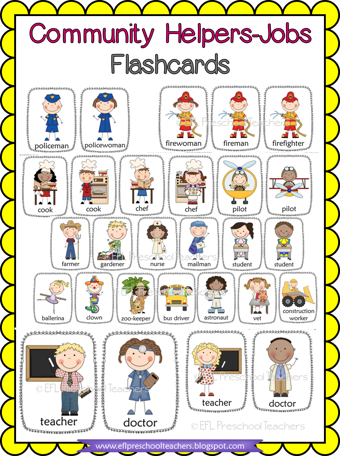 Free Printable Community Helpers Flashcards Pdf Printable Templates