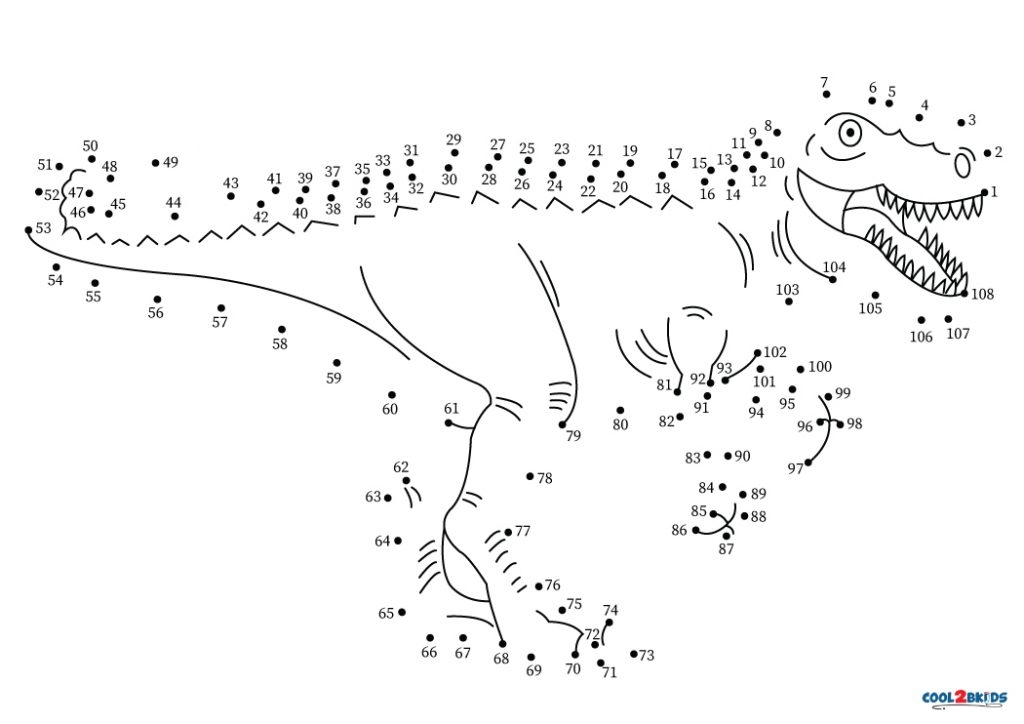 Free Printable Dinosaur Dot To Dot