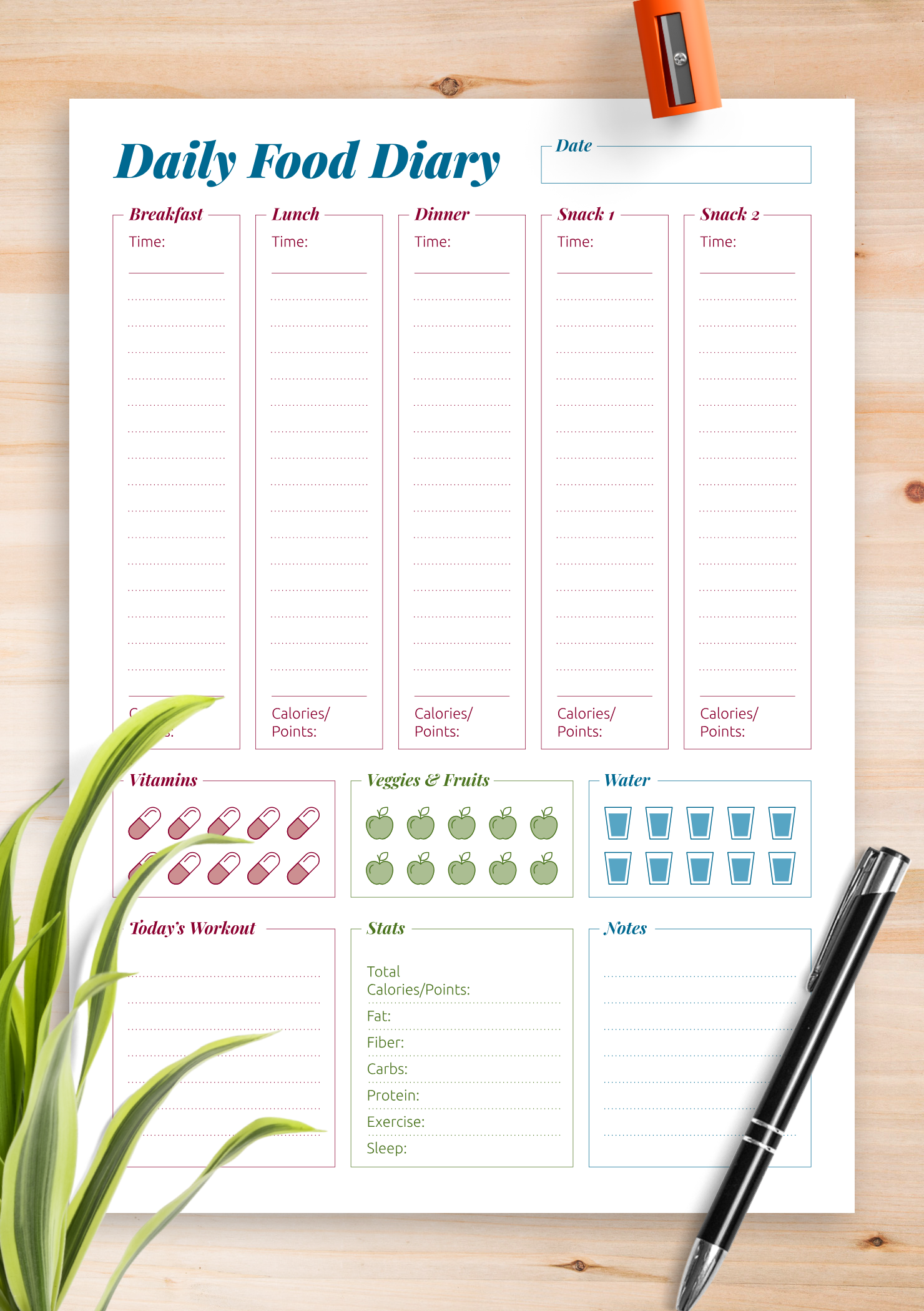 Free Printable Food Journal Pdf Printable Templates