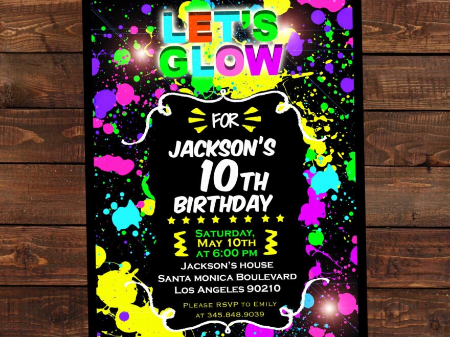 Free Printable Glow In The Dark Party Invitations Printable Templates